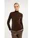 Fluwelen mesh top met hoge halslijn