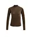 Fluwelen mesh top met hoge halslijn