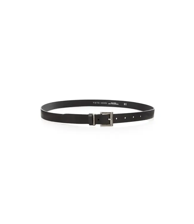 Leren riem met vierkante gesp