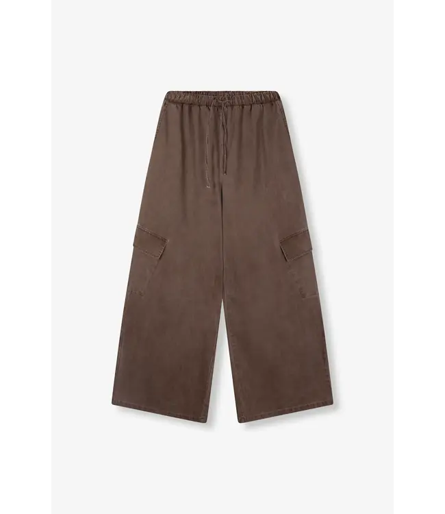 Mila - Woven washed wide leg cargo