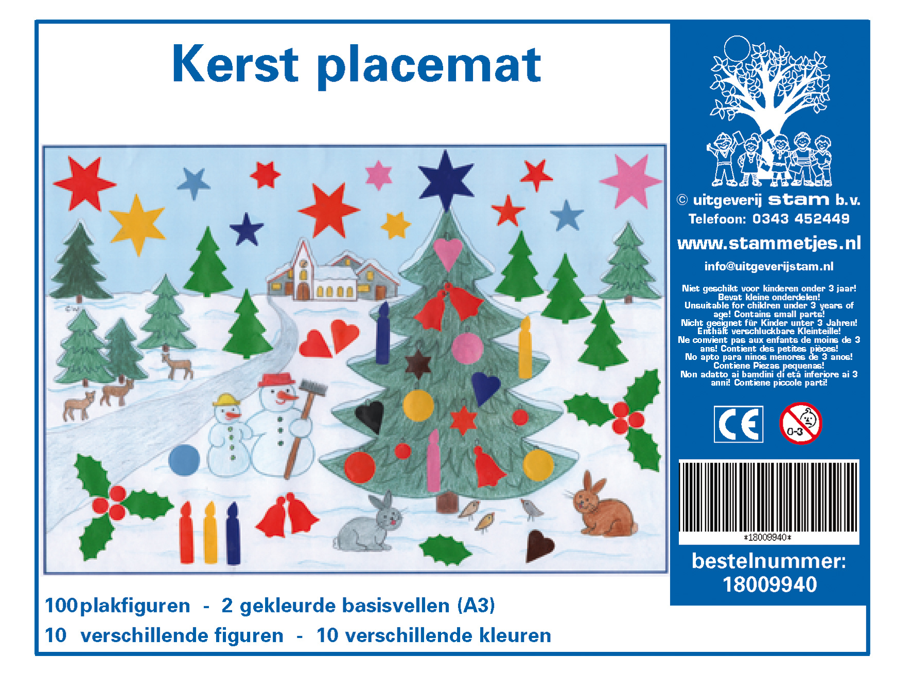 Plakfiguren Kerst placemat Knutselen 12 dagen thuis Stammetjes