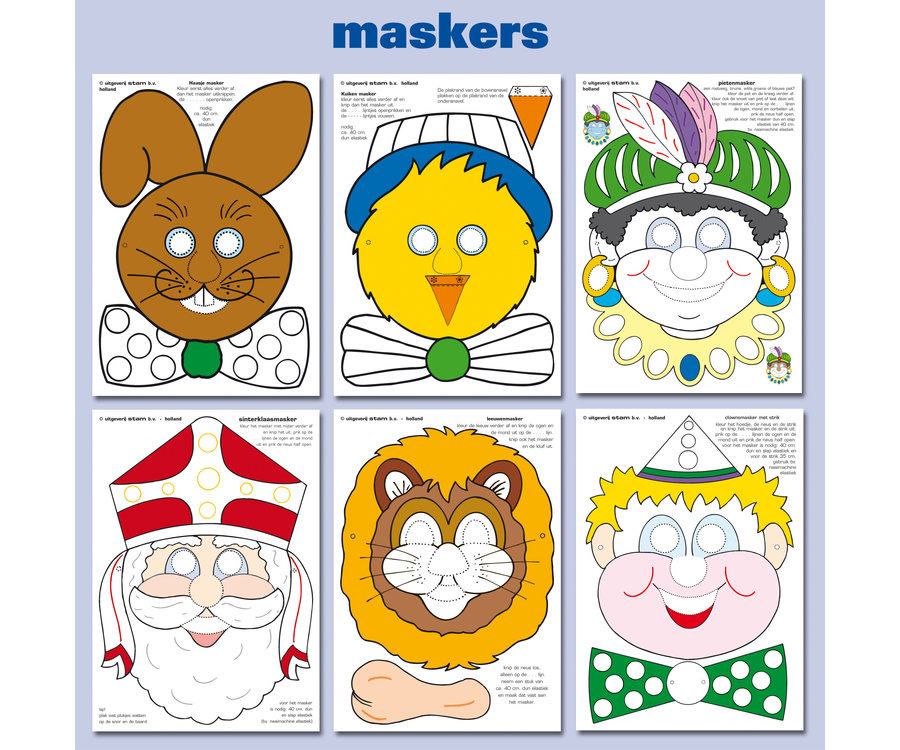 vacature Azië nationale vlag Maskers kleuren: Sinterklaas & Pasen | Zelf kleuren | Stammetjes.nl -  Stammetjes.nl
