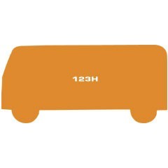 Plakfiguren bus in gemengde kleuren