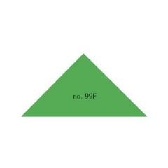 Plakfiguur driehoek in verschillende kleuren 43x43x60 mm