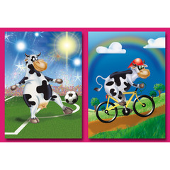 Sportende koeien kaarten A5