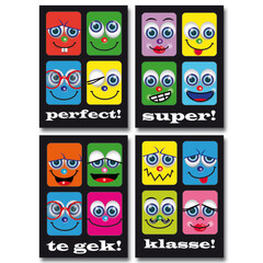 Smiley met tekst kaarten A5