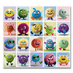 Stammetjes Pluizenbolletjes stickers