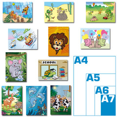 Dieren illustraties (A7) kleine kaarten pakket