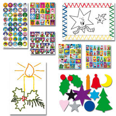 Stammetjes Kerst knutselpakket – Complete knutsel bundel met borduurkaarten, kerststickers & 300 plakfiguren – Stammetjes