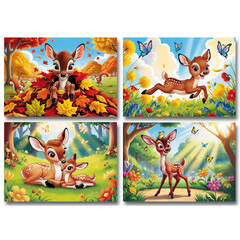 Reuzewenskaarten hertjes - A4