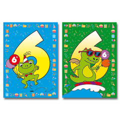 Reuzewenskaarten cijfer 6  - A4