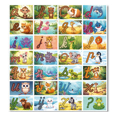 Stammetjes Alfabet met plaatjes stickers