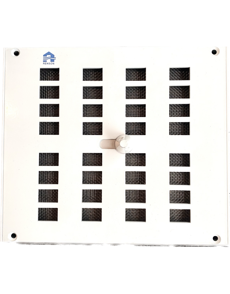 RENSON Met het afsluitbaar luchtrooster van  Renson  regelt u zelf de luchttoevoer doormiddel van een schuifknop. Het rooster is voorzien van muggengaas.
