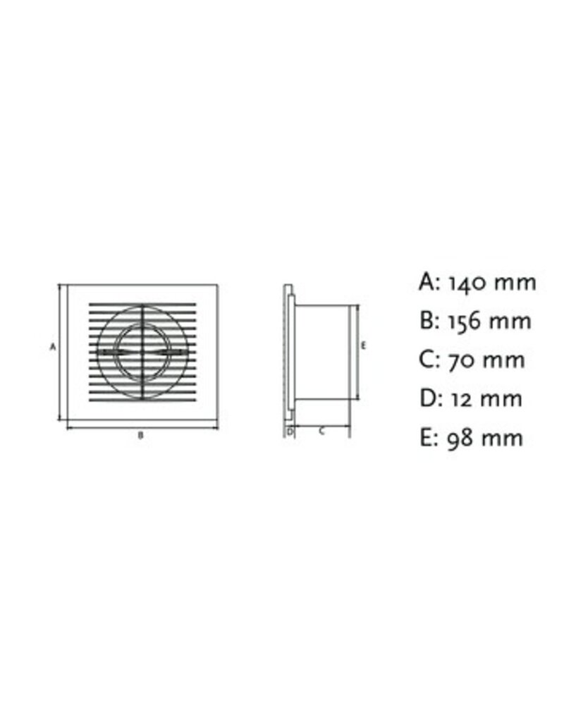 IVC IVC Air inbouwventilator Ø 100 mm instelbare timer