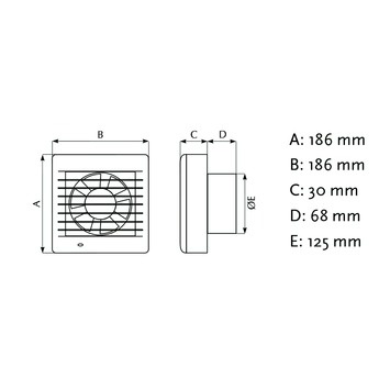 Raamventilator VV 180 tot 212 m³/h