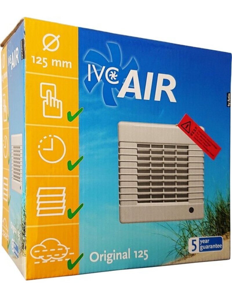 IVC IVC Air inbouwventilator matic met timer en vochtsensor wit Ø 125 mm