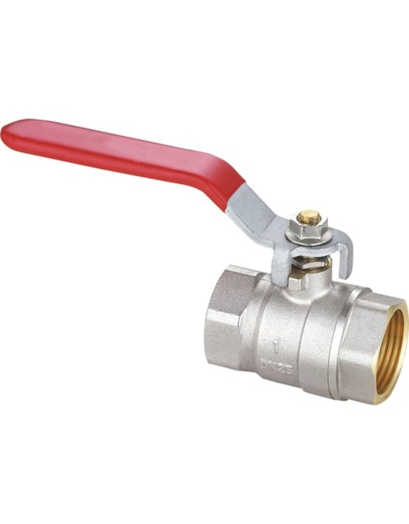 Sanivesk Kogelkraan met hendel messing vernikkeld 1/2" binnendraad x 1/2" binnendraad