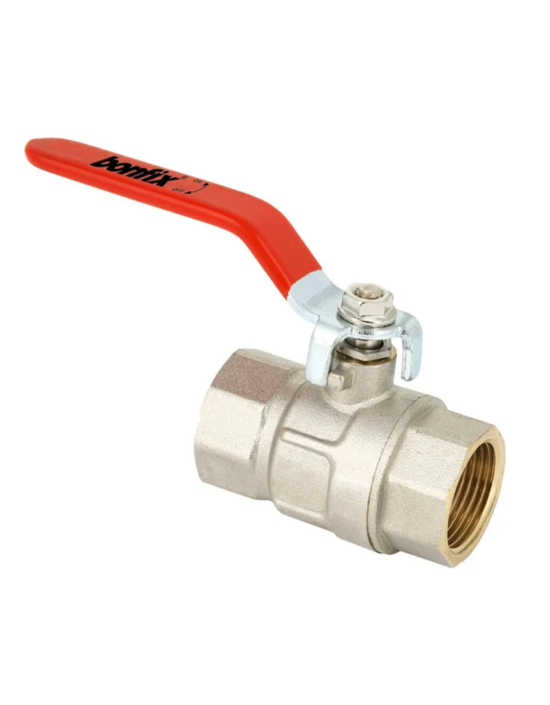 Bonfix Kogelkraan met hendel messing vernikkeld 3/8" binnendraad x 3/8" binnendraad