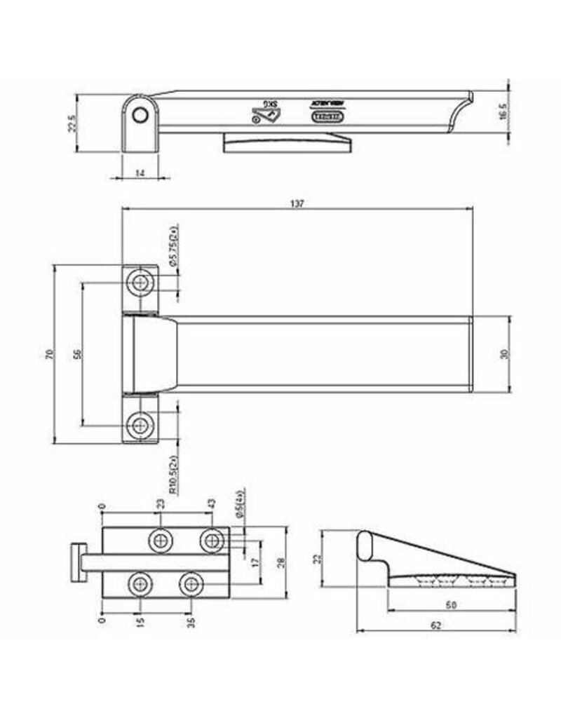 Nemef Nemef kierstandhouder RVS 2831/17-SKG V