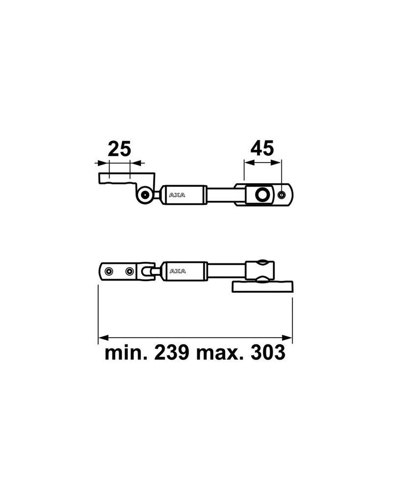 AXA AXA 20EX telescopische raamuitzetter wit 20cm naar buiten draaiend