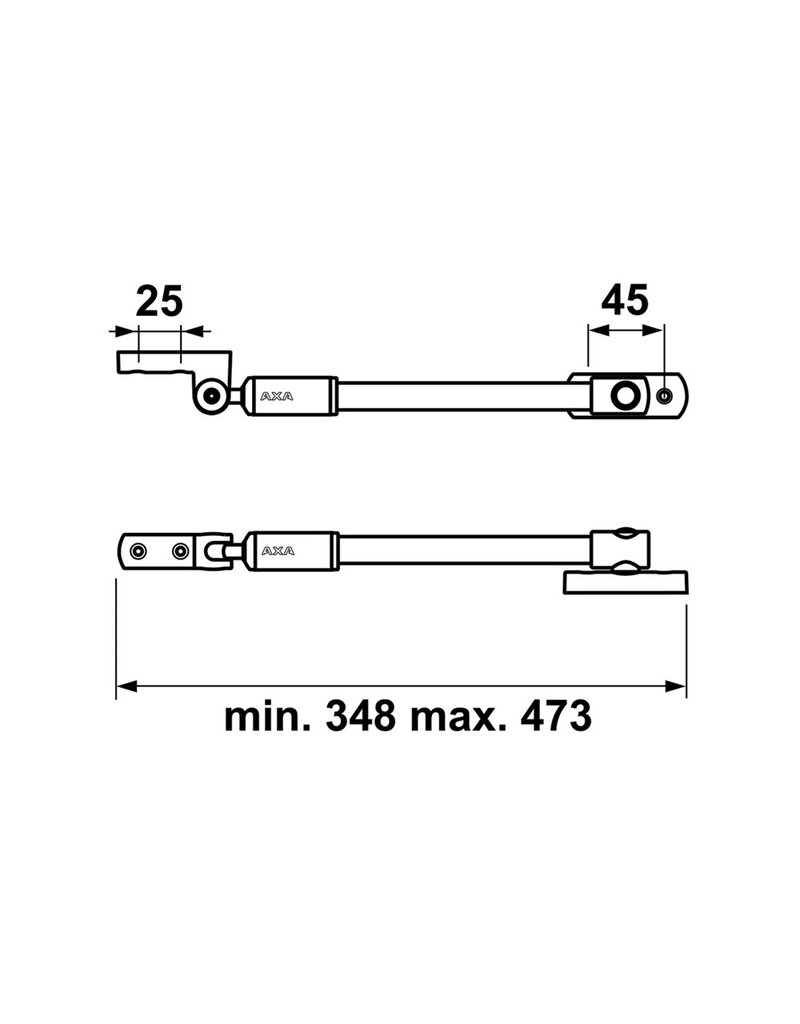 AXA AXA 30EX telescopische raamuitzetter grijs 30cm naar buiten draaiend  - Copy - Copy