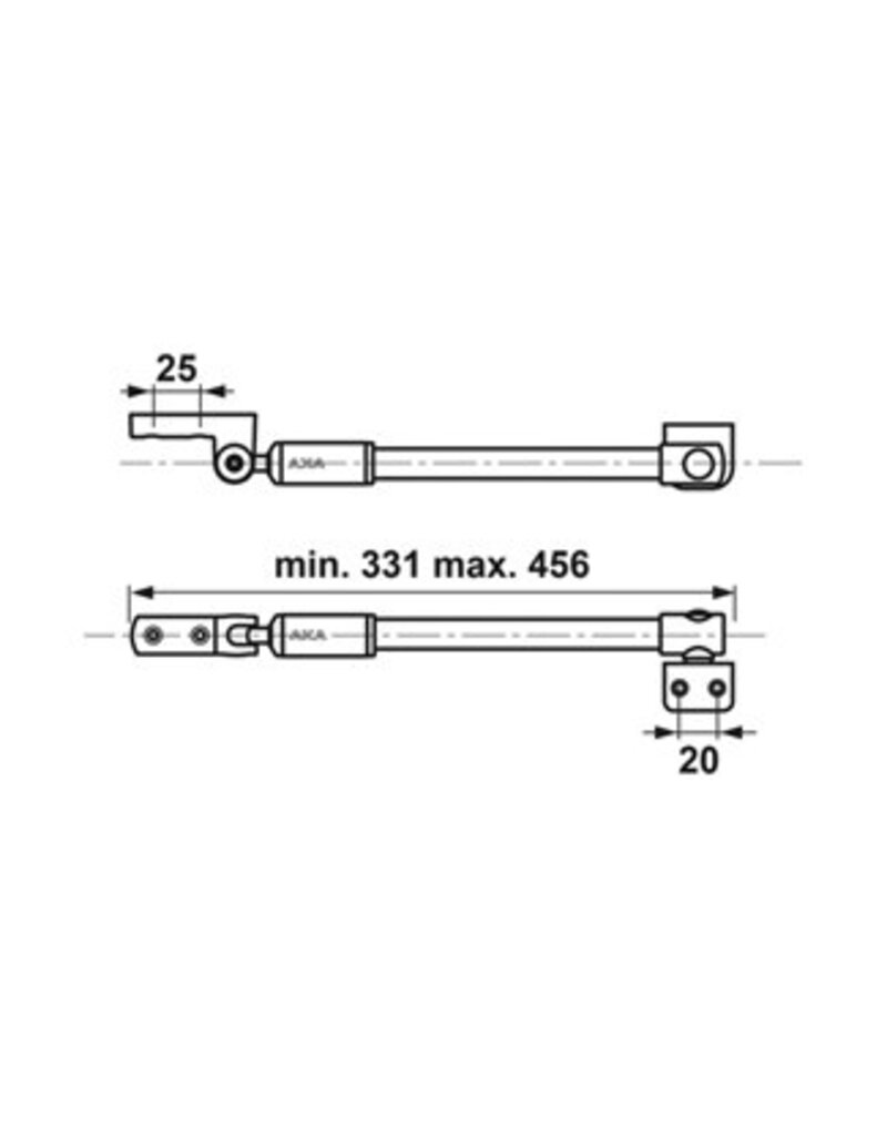 AXA AXA 30IN telescopische raamuitzetter grijs 30cm naar binnen draaiend