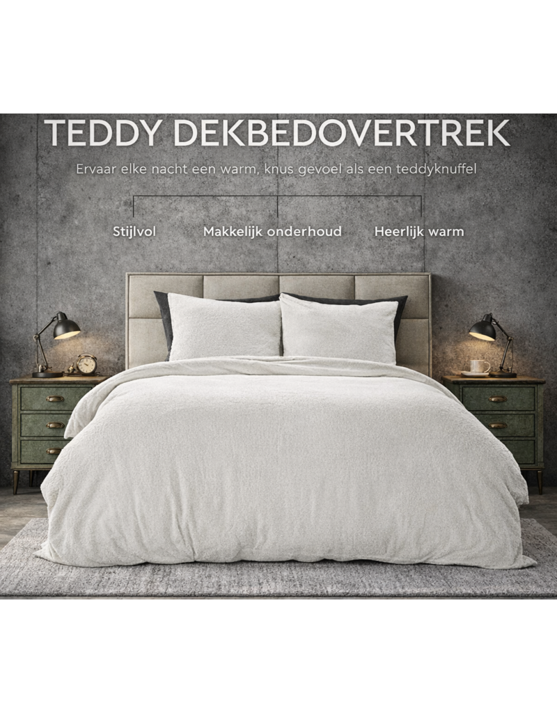Sleeptime Teddy dekbedovertrek wit (240 x 200/220 + 2 slopen)