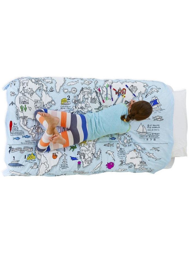 Duvet Cover Doodle World Map Rascals In Eden