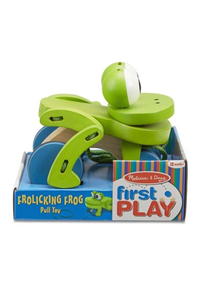 frolicking frog pull toy