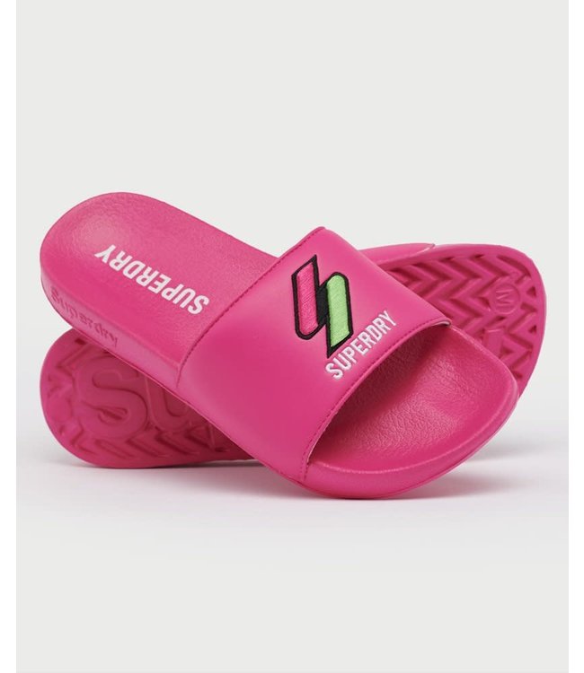 Superdry Patch Pool Slippers Pink
