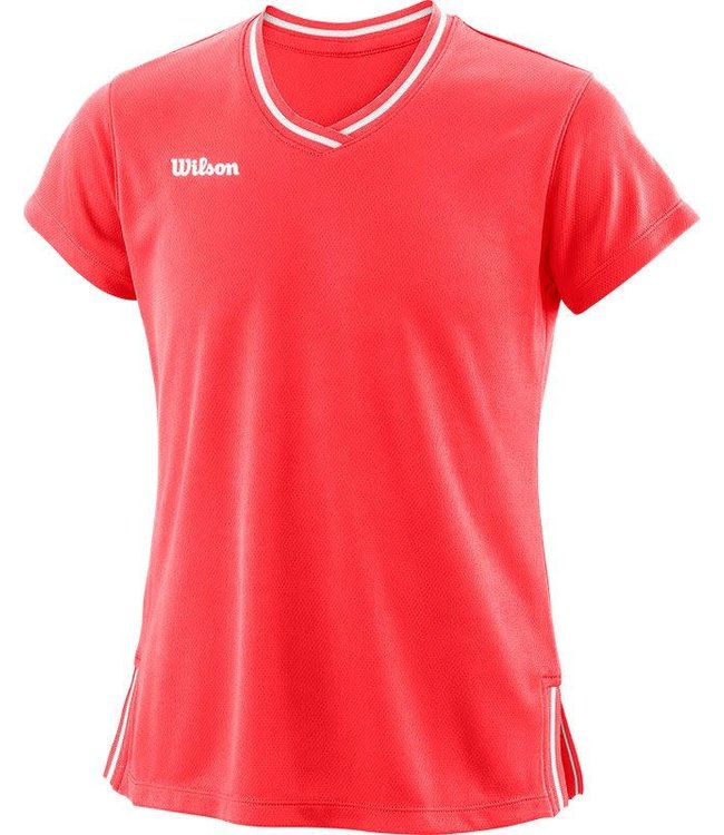 Wilson Team II V-Neck Meisjes Coral