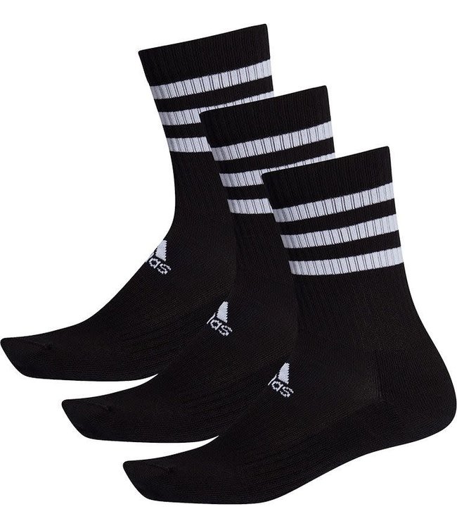 ADIDAS 3 STRIPES CUSHIONED 3-PACK CREW SOKKEN BLACK