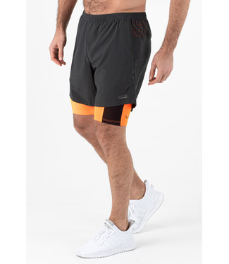 Sjeng Sports Sjeng Running Parr 2-1 Shorts Black - Orange