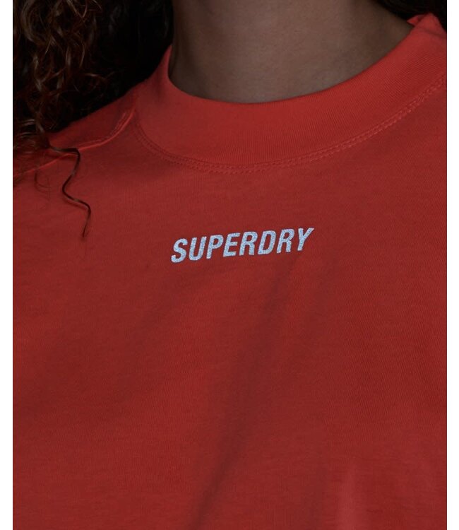 Superdry Sport Code Tech Boxy Tee Coral