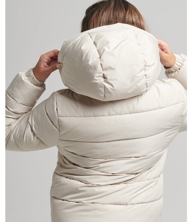 Superdry Sport Hooded Spirit Sports Puffer Beige