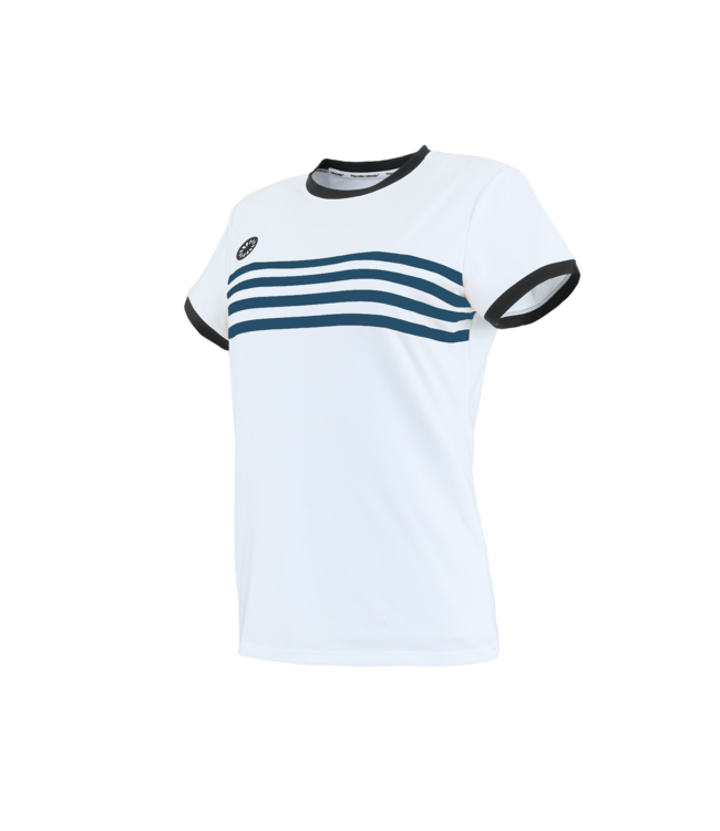 Indian Maharadja Kadiri Striped tee Girls White - Petrol