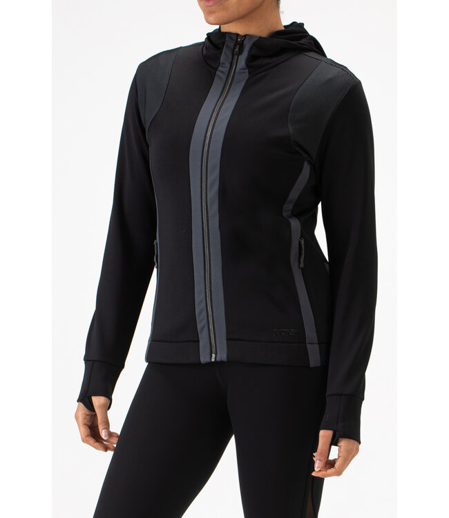 Sjeng Maverick Hooded Lady Jacket Black