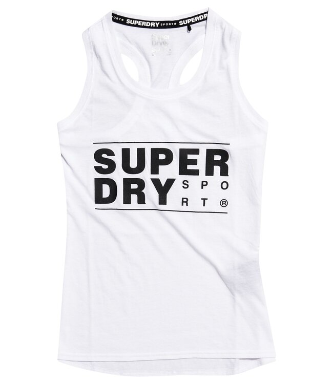 Superdry Sport CORE SPORT GRAPHIC TANK White