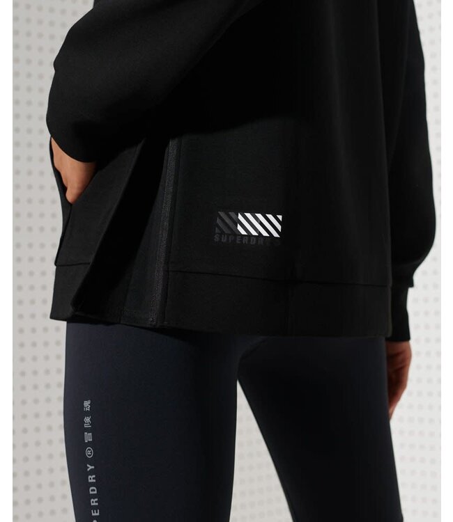 Superdry Sport Training Half Zip Overhead Black