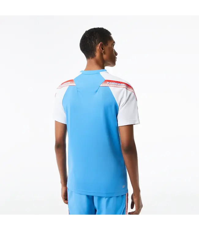 Lacoste Sport Regular Fit T-Shirt met logostreep Blue - White