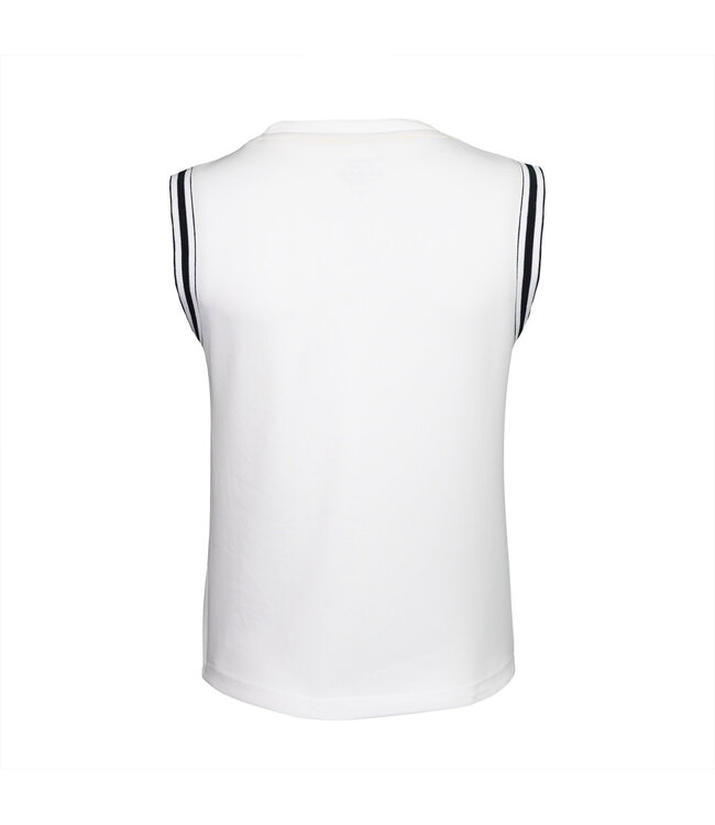 Indian Maharadja Sleeveless Pique Top Women White