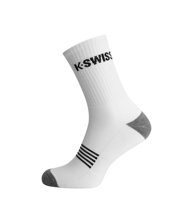 K-SWISS 3 PACK CREW SOCKS WHITE