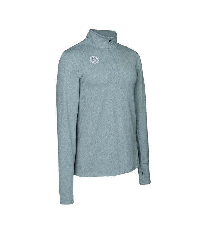 Indian Maharadja Men Half Zip Longsleeve Light Sage