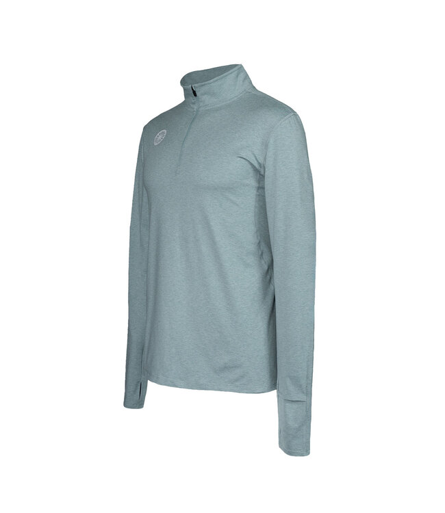 Indian Maharadja Men Half Zip Longsleeve Light Sage