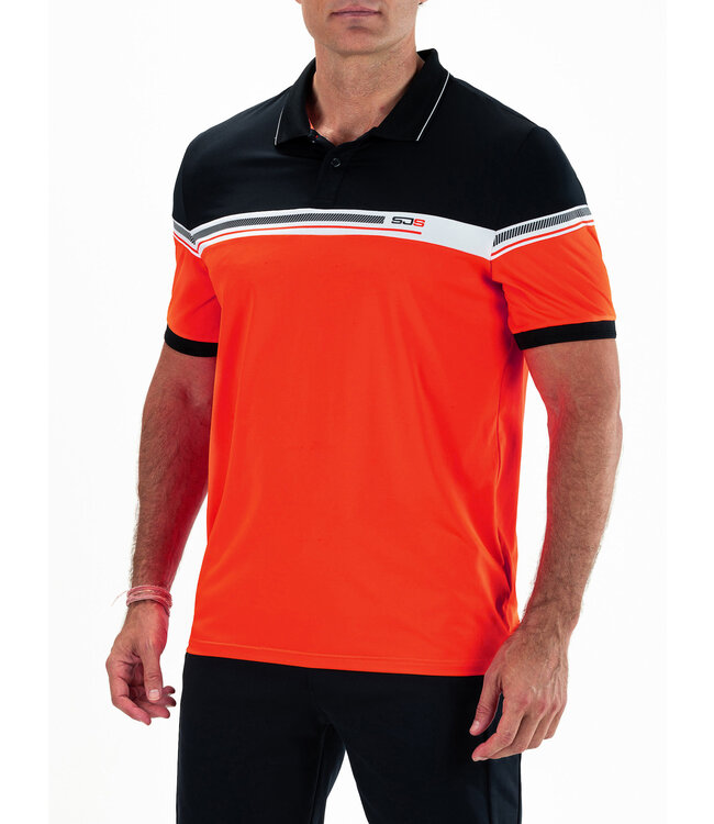 Sjeng Clarkson  Mens Polo Bright Tangerine