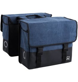 Willex dubbele canvas tas blauw/matzwart 67L