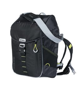 Basil Miles backpack black lime (+LED) 17L