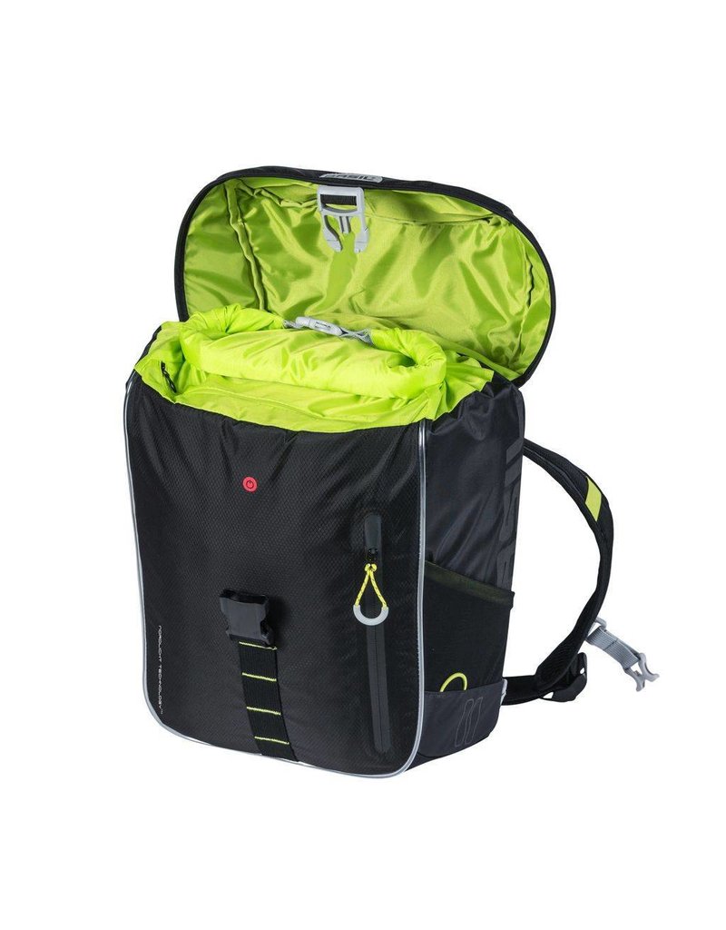 Basil Miles backpack black lime (+LED) 17L