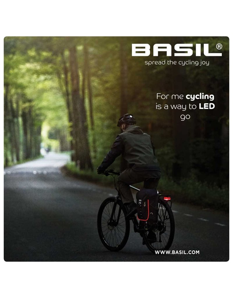 Basil Miles backpack black lime (+LED) 17L