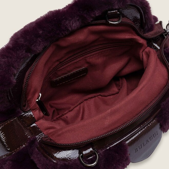 crossbody Fun fur (burgundy)